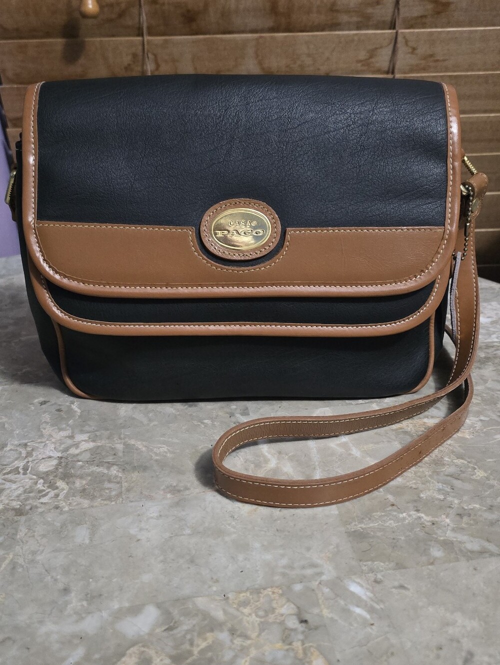 Paco Casa Black and Brown Multi-flap Multi-Pocket Crossbody Bag - Picture 14 of 14